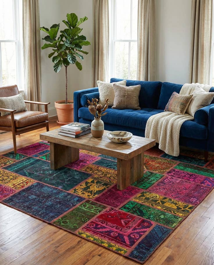 Detail image of 5' 9 x 7' 7 Hand Knotted Ultra Vintage Persian Wool Rug