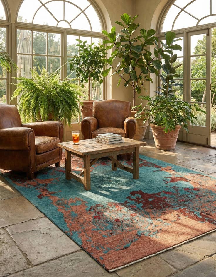 Detail image of 5' 5 x 8' 2 Hand Knotted Anar Rug