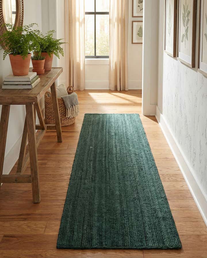 2' 7 x 13' 11 Handmade Braided Jute Runner Rug