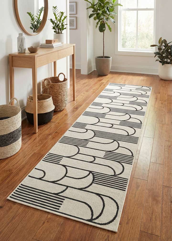 2' x 8' Easy-Clean Modern Indoor / Outdoor Runner Rug