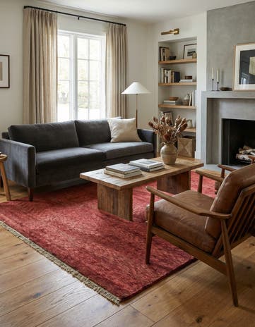 4' 8 x 6' 9 Hand Knotted Modern Ziegler Rug