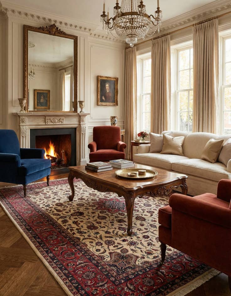 Detail image of  8' 2 x 10' 3  Hand Knotted Isfahan Wool Rug