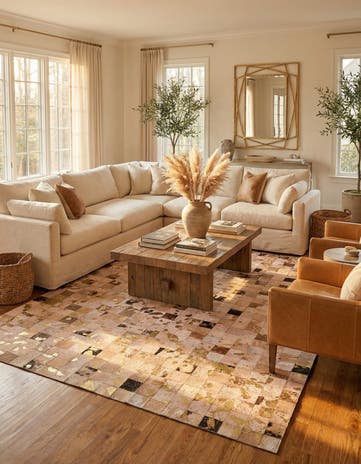 5' 3 x 8' Cowhide - Patchwork Rug