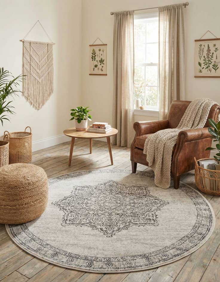 Detail image of 5' 3 x 5' 3 Nyla Round Rug