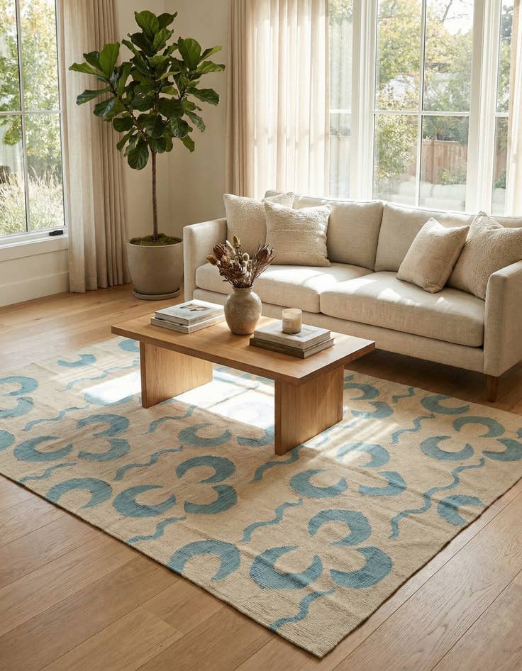 Detail image of 5' 2 x 6' 5  Hand Woven Kilim Modern Wool Rug