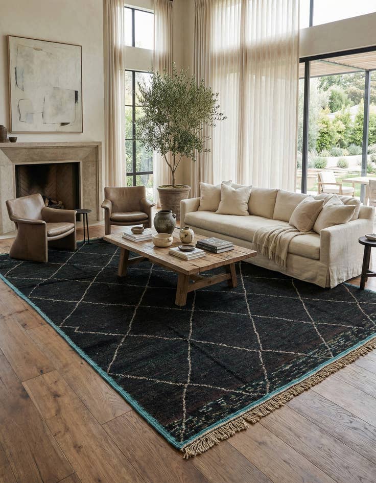 Detail image of 8' 3 x 10' 8  Hand Knotted Moroccan Wool Rug