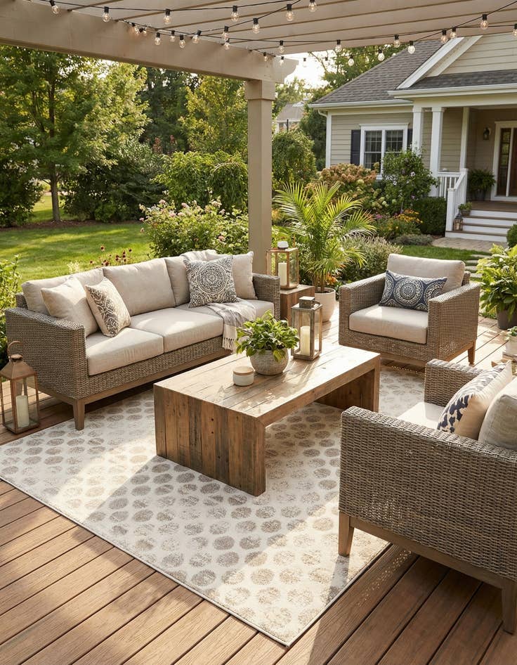 Detail image of 10' x 10'  Washable Sabrina Soto Indoor / Outdoor Square Rug