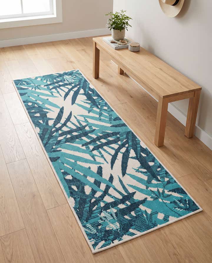 2' x 5' Easy-Clean Botanical Indoor / Outdoor Runner Rug