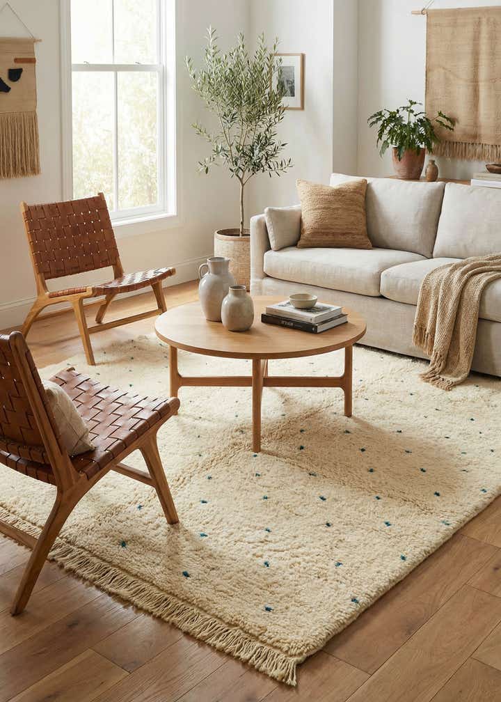 5' 4 x 8' 4 Hand Knotted Moroccan Wool Rug