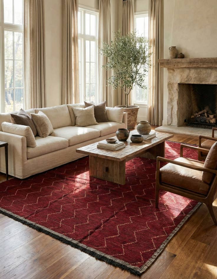 Detail image of 8' 10 x 13'  Hand Knotted Moroccan Wool Rug