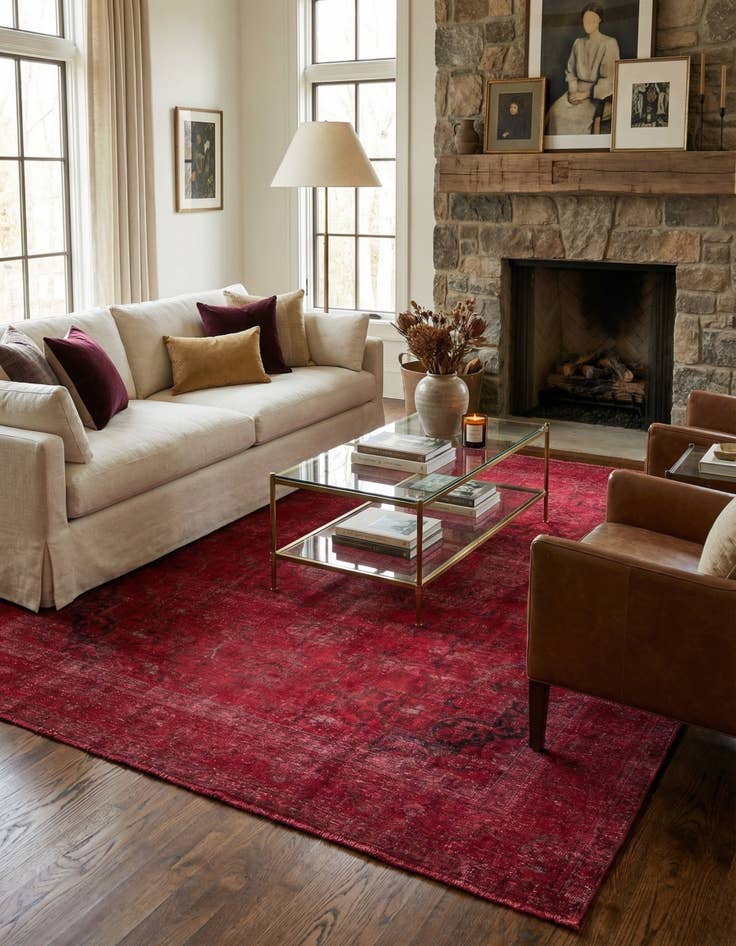 Detail image of 9' 10 x 12'  Hand Knotted Ultra Vintage Persian Wool Rug