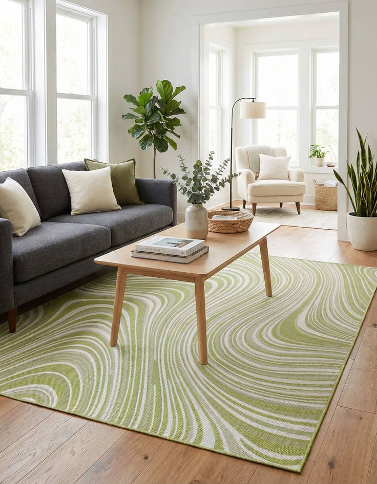 Detail image of  7' x 10'  Washable Modern Indoor / Outdoor Rug