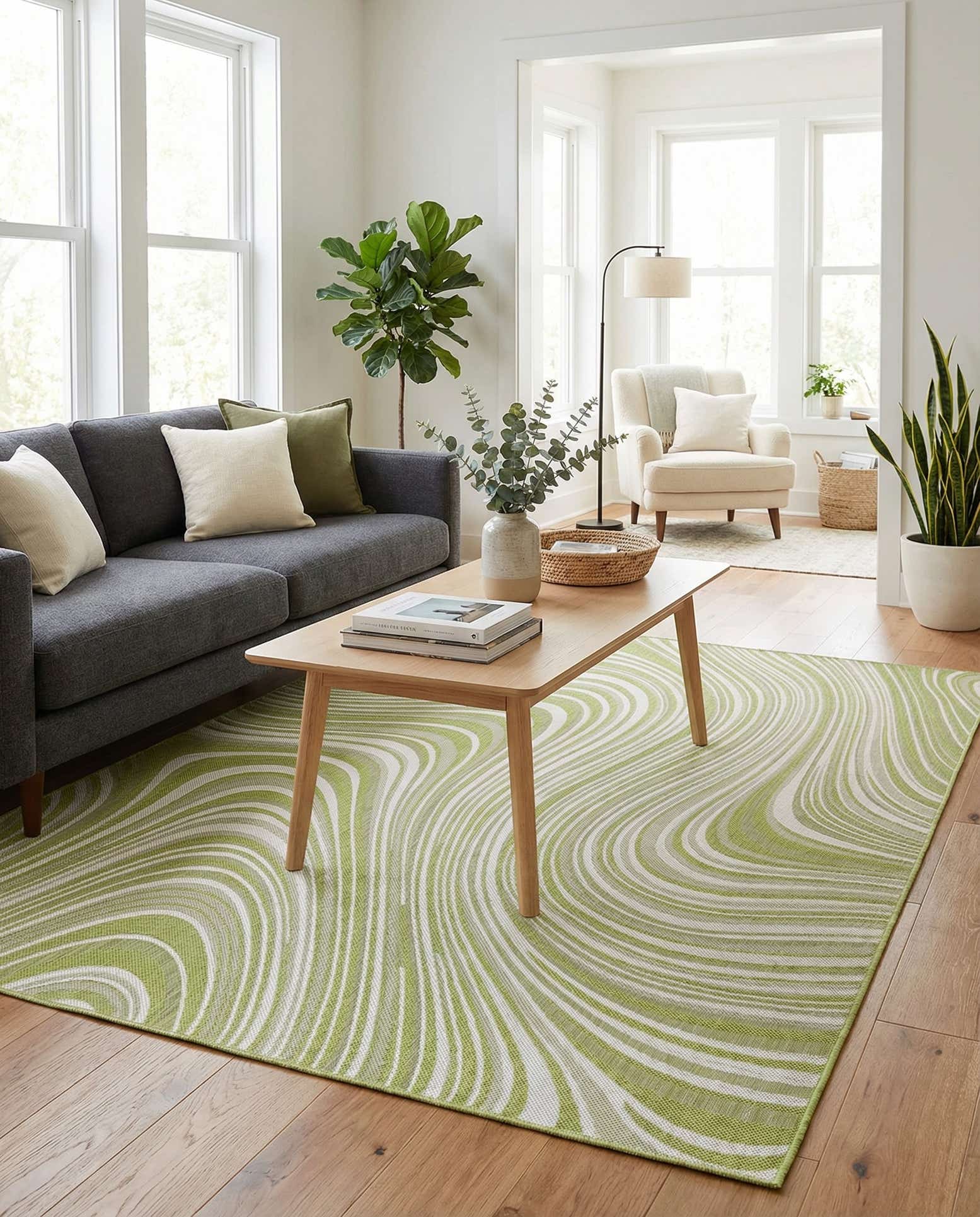 7' x 10' Easy-Clean Modern Indoor / Outdoor Rug