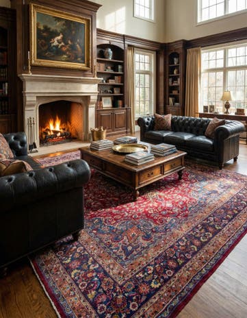 10' x 12' 6 Hand Knotted Mashad Persian Wool Rug