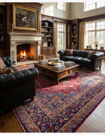10' x 12' 6 Hand Knotted Mashad Persian Wool Rug