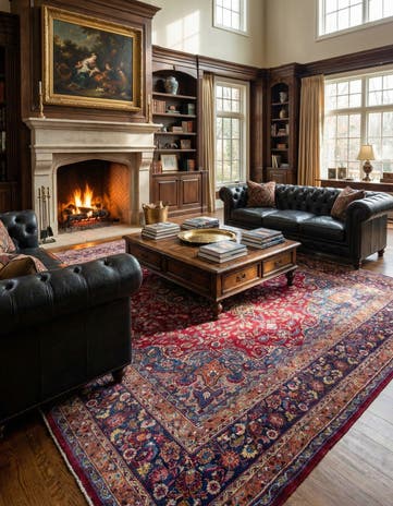 10' x 12' 6 Hand Knotted Mashad Persian Wool Rug
