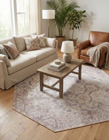 7' 6 x 7' 6 Washable Timeless Octagon Rug