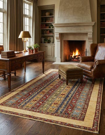 4' 9 x 6' 6 Hand Knotted Ariana Ziegler Rug
