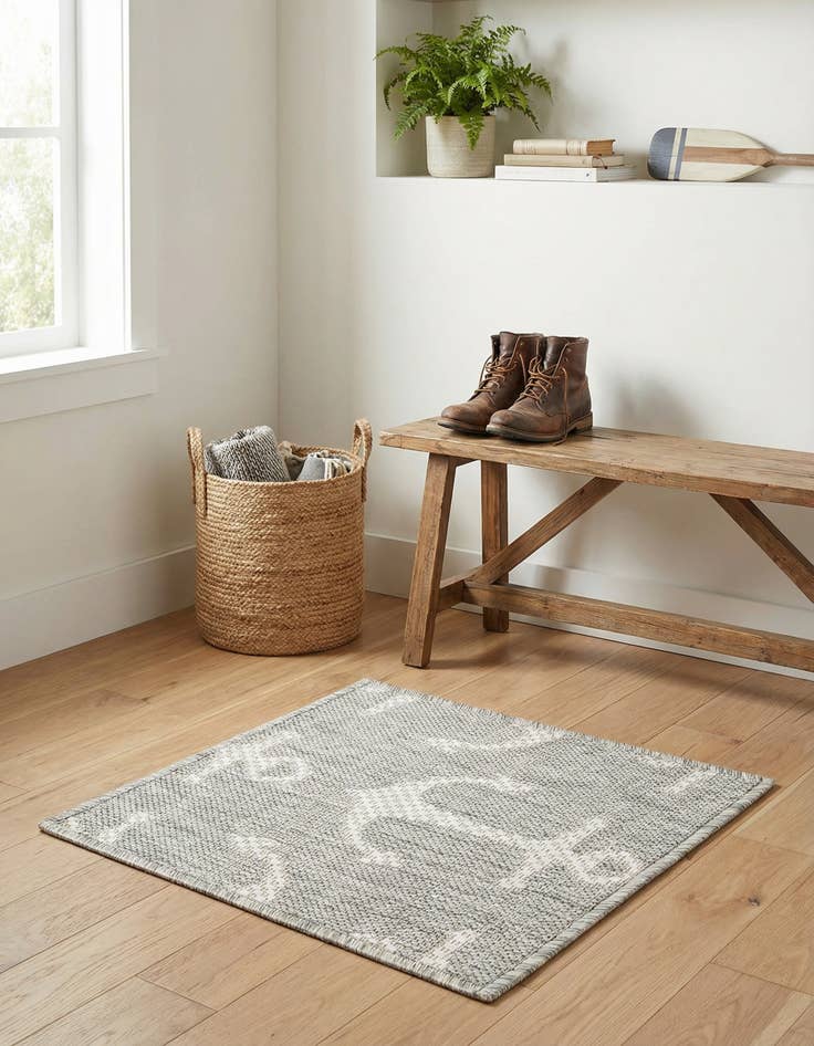 Detail image of 1' 4 x 1' 4  Washable Coastal Indoor / Outdoor Sample Rug