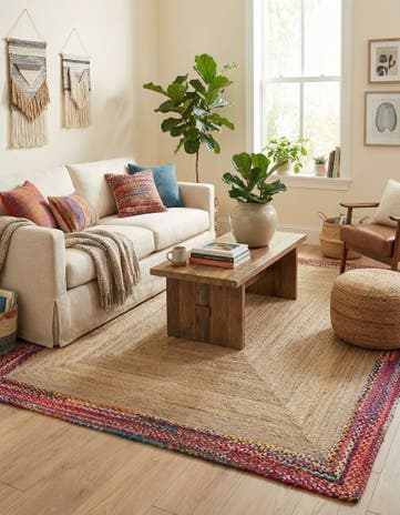 9' x 12' 2 Handmade Braided Jute Rug