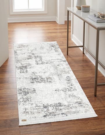 Gray Anthracite Flims Runner Rug
