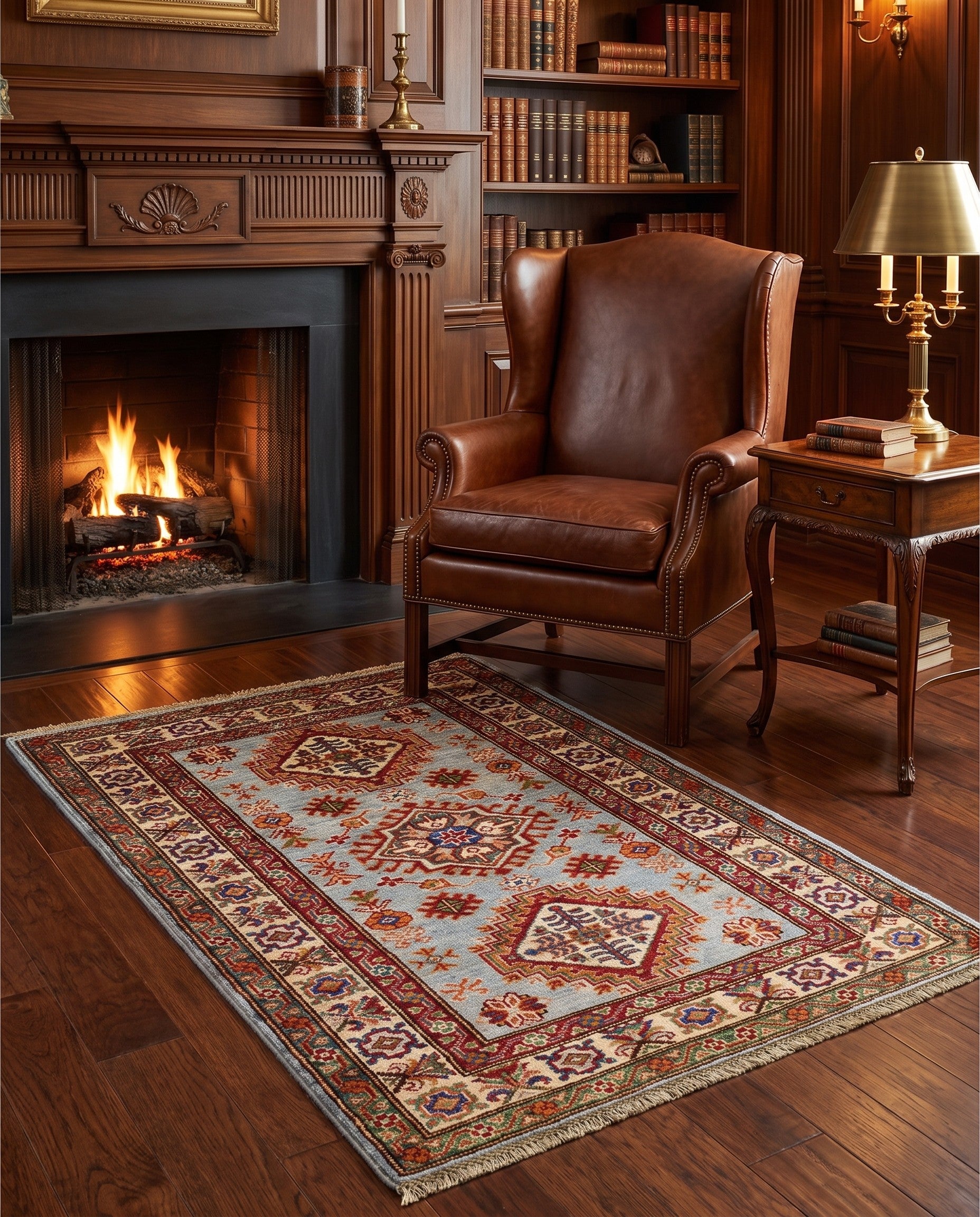 2' 10 x 4' 3 Hand Knotted Kazak Rug
