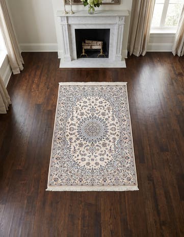 3' 4 x 5' 3 Hand Knotted Nain Persian Rug