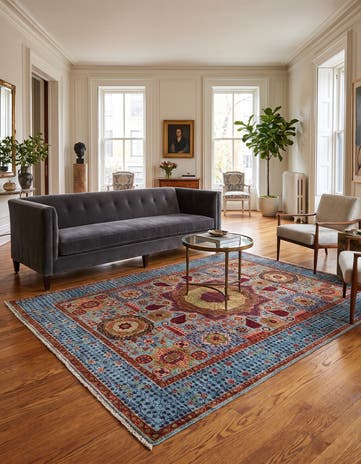 4' 11 x 6' 8 Hand Knotted Mamluk Ziegler Rug