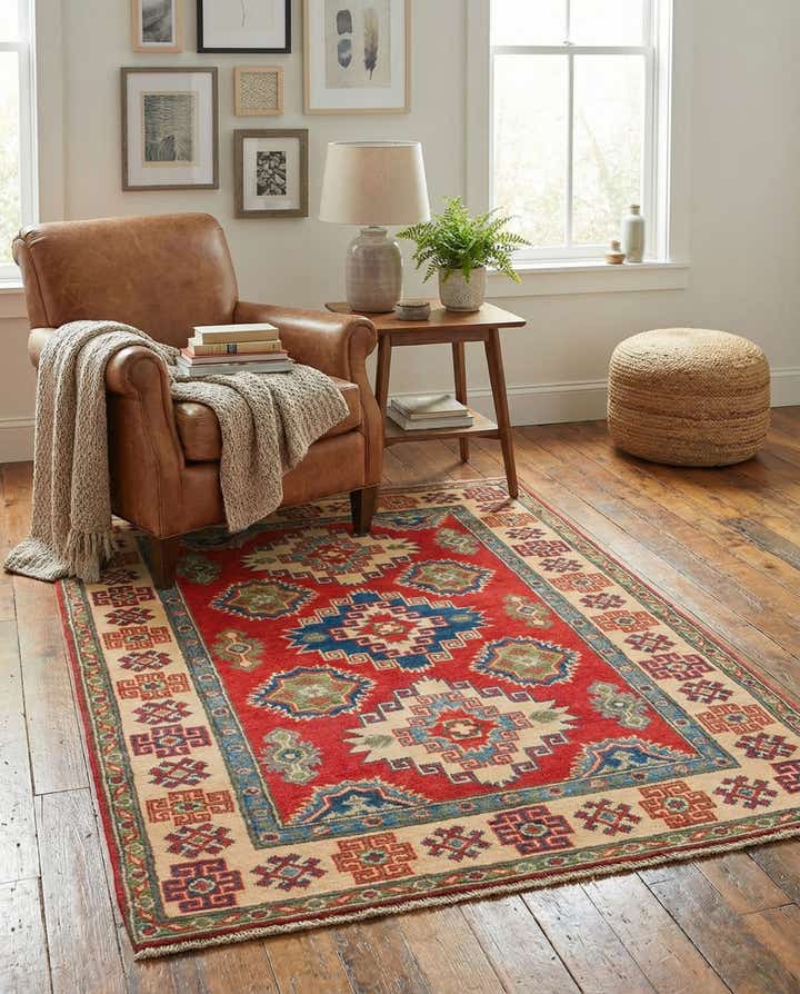 3' 3 x 4' 10 Hand Knotted Kazak Rug