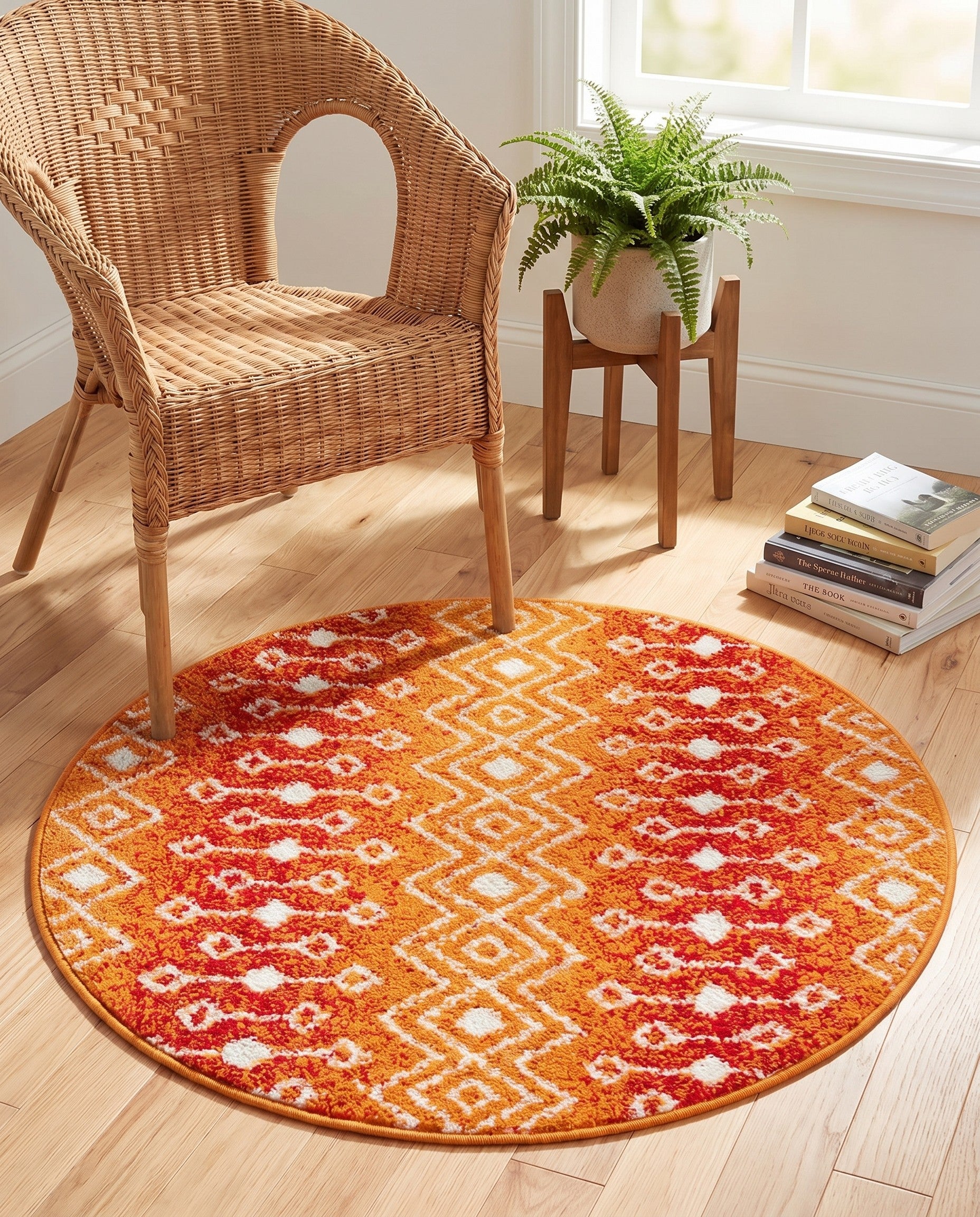 3' 3 x 3' 3 Moroccan Trellis Round Rug