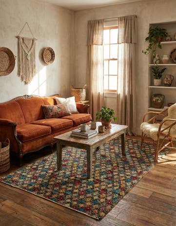 4' x 5' 8 Hand Knotted Balouch Wool Rug