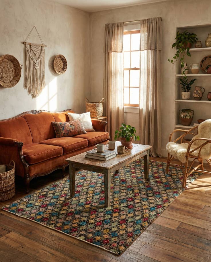 Detail image of 4' x 5' 8 Hand Knotted Balouch Wool Rug