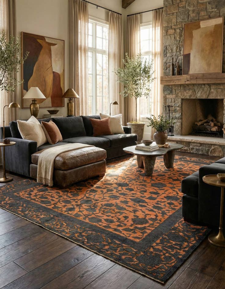 Detail image of 9' 1 x 11' 3  Hand Knotted Ultra Vintage Persian Wool Rug