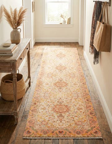 Ivory and Gold Boutique Runner Rug