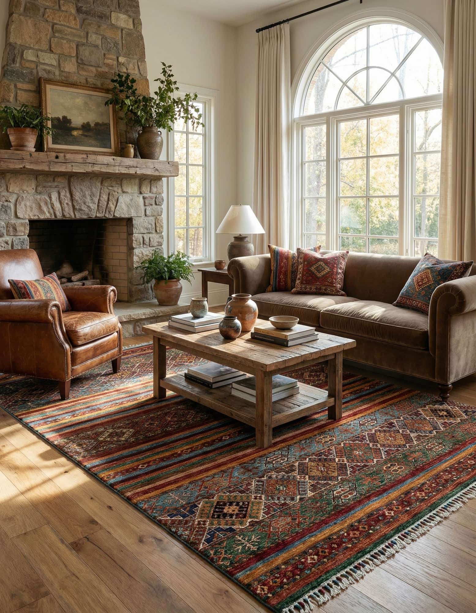5' 7 x 7' 10 Torkman Wool Rug