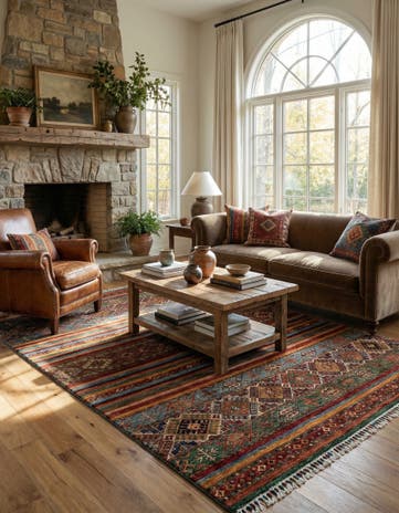 5' 7 x 7' 10 Torkman Wool Rug