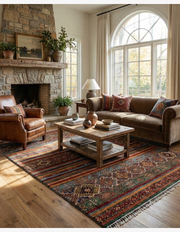 5' 7 x 7' 10 Torkman Wool Rug