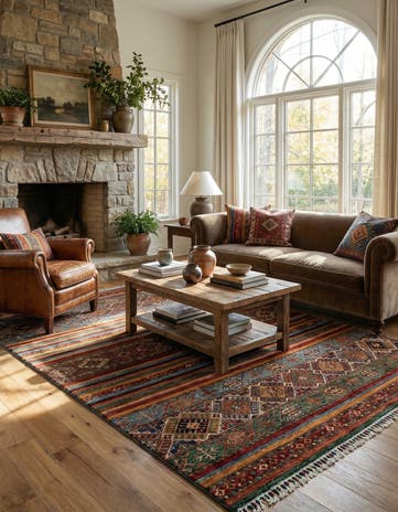 5' 7 x 7' 10 Torkman Wool Rug