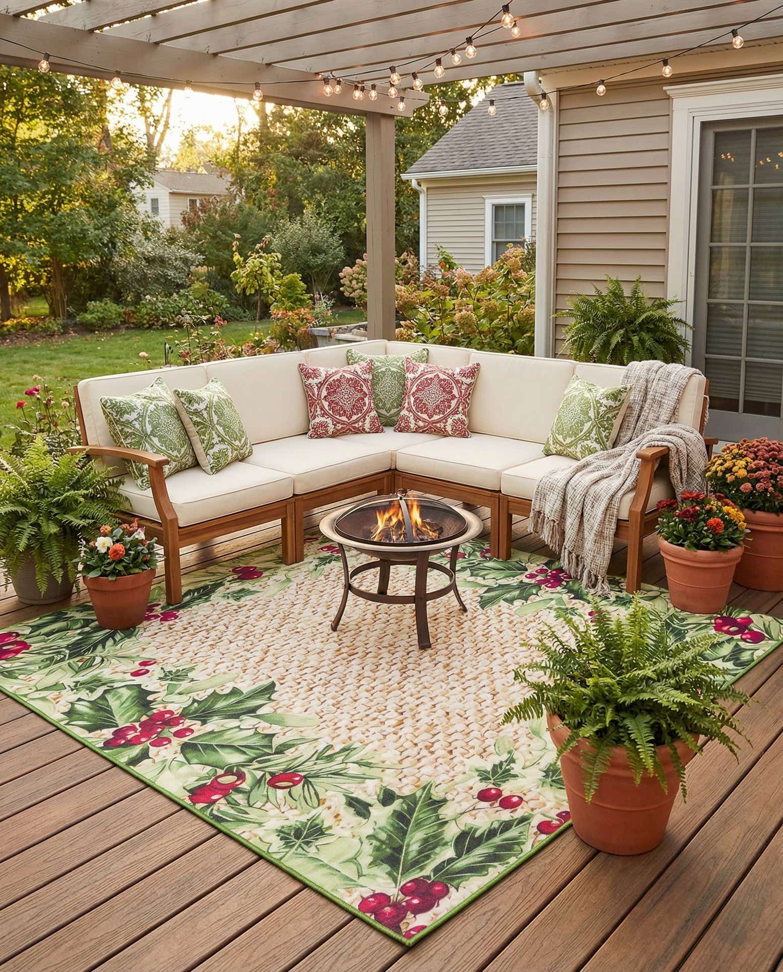 7' 10 x 7' 10 Easy-Clean Jill Zarin Caribbean Indoor / Outdoor Square Rug