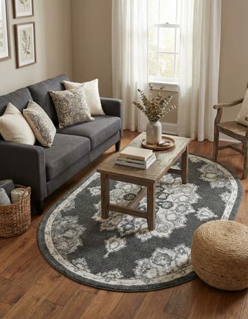 Charcoal Parker Oval Rug