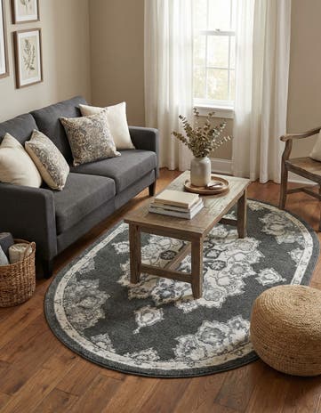 Charcoal Parker Oval Rug