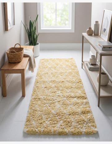 Yellow Marrakesh Shag Runner Rug