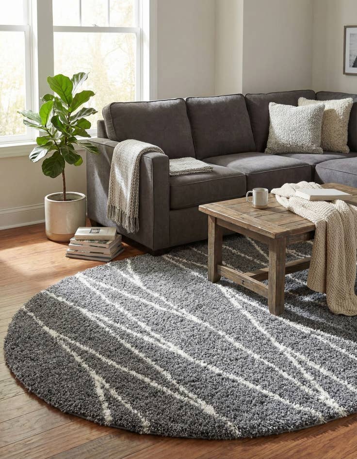 Detail image of 5' 3 x 8' Serenity Shag Oval Rug