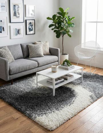 Smoke Gray Soft Touch Shag Square Rug