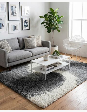 Smoke Gray Soft Touch Shag Square Rug