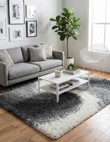Smoke Gray Soft Touch Shag Square Rug