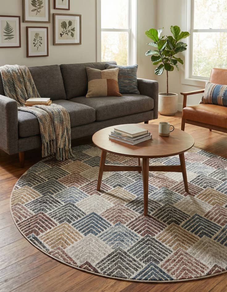 Detail image of  7' x 7' Eco Trellis Round Rug