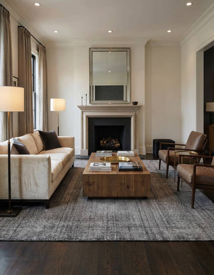 Detail image of 7' 10 x 11'  Hand Woven Jill Zarin English Manor Farmhouse Wool Rug