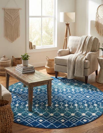 5' 3 x 5' 3 Moroccan Trellis Round Rug