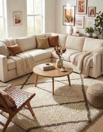 Pearl and Khaki Infinity Shag Rug